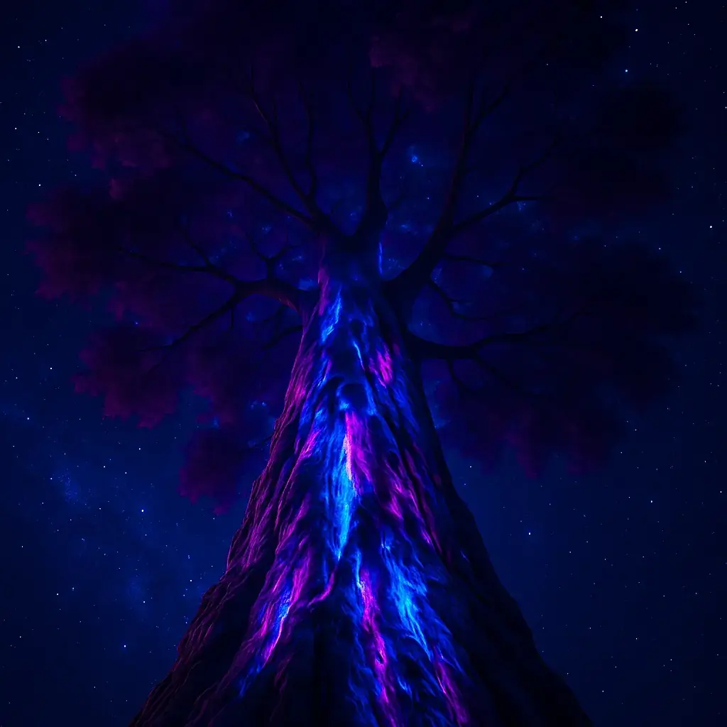 glowing-growth-tree-trunk